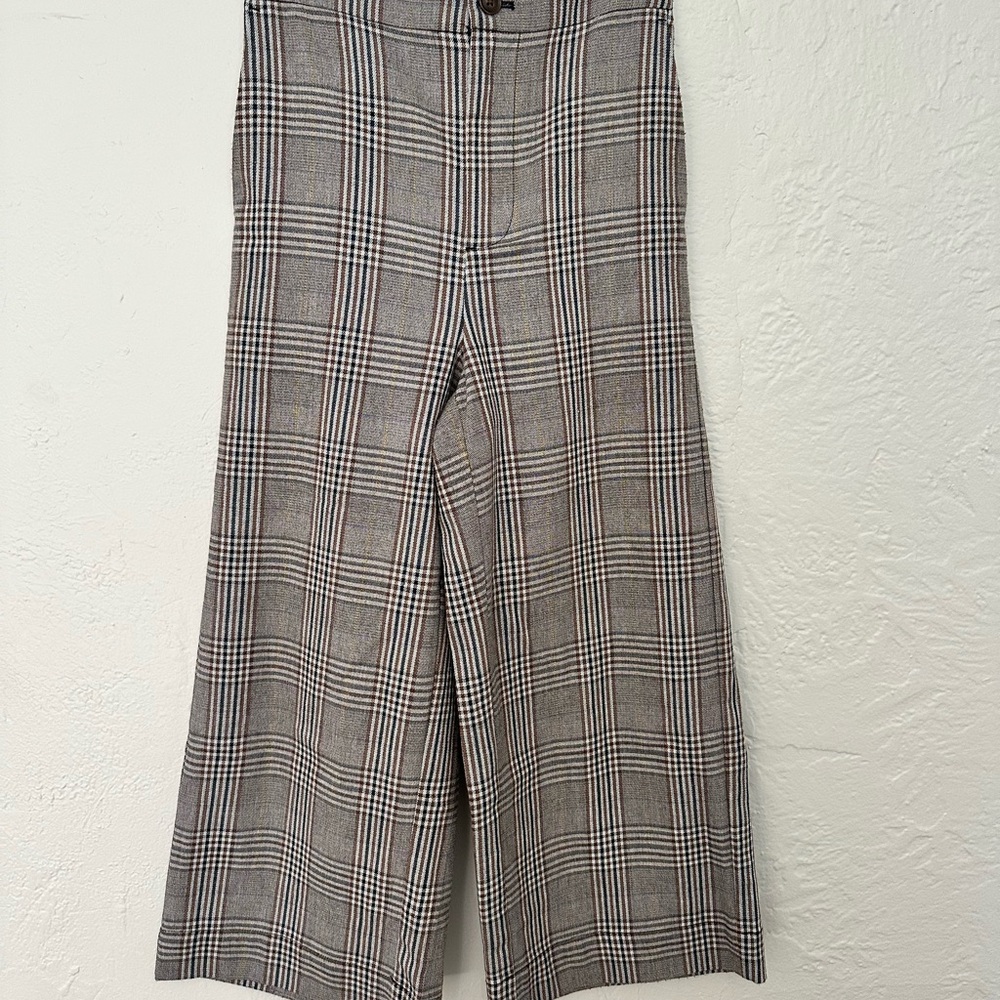 Madewell Brown and Cream Wide Leg Pants